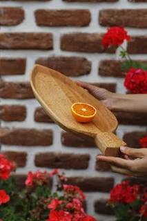 بشقاب چوبی طرح درخت سَرو